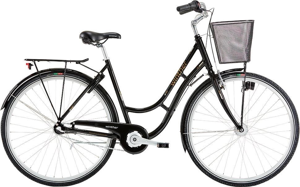 Damcykel Winther Shopping Classic 3-växlad Svart/guld