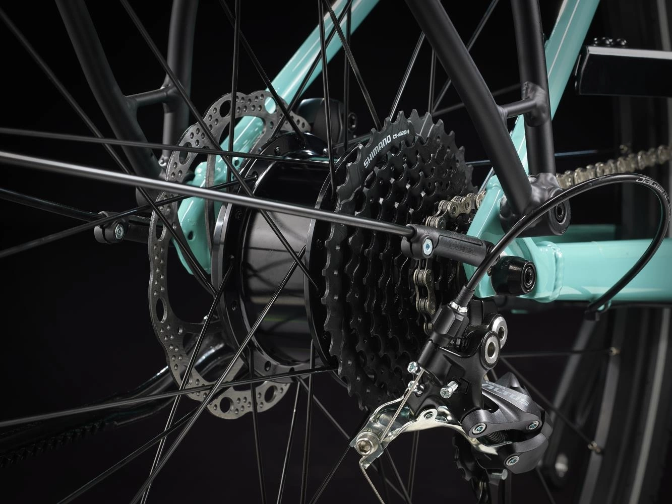 Elcykel Trek Fx+ 2 Stagger Dam Grön - Bild 4