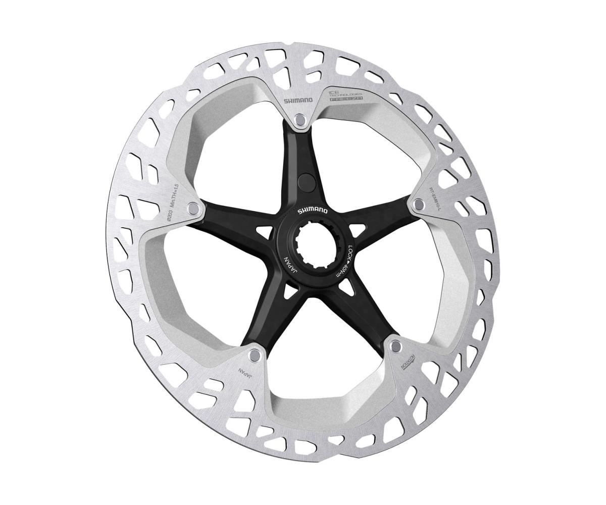 Bromsskiva Shimano RT-EM810 Ice Tech Freeza 203mm CL Med Låsring Invändig STEPS Med Magnet